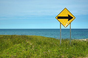 Poster - Canada, Quebec, Iles-de-la-Madeleine. Road sign