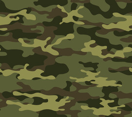 Green camouflage military background, modern design, forest hunting print.