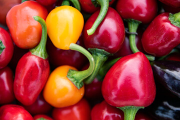 red and yellow peppers