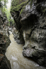 Sticker - Europe, Austria, Lammeroefen, The Dark Gorge and Waterfall (Der Dunkler Klamm)