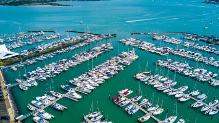 Wall Mural - Boats resting in a marina. Auckland, New Zealand