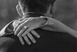 © Cindy - hands of the bride embracing groom. bride-to-be wearing diamond engagement ring. woman lovingly embracing her fiance.