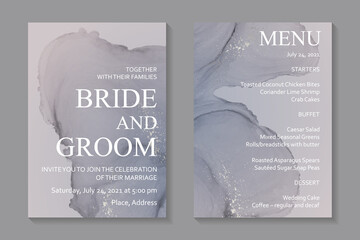 Wall Mural - modern abstract luxury wedding invitation design or card templates for birthday greeting or certific