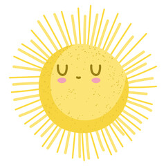 Sticker - cartoon sun summer hot weather isolated style