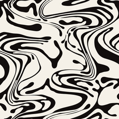 Wall Mural - vector seamless pattern. abstract marble texture with monochrome fluid stains. creative background w