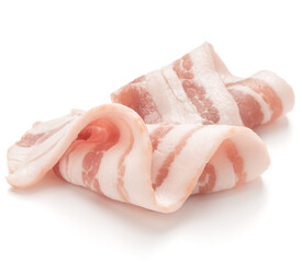 Wall Mural - sliced pork bacon isolated on white background cutout