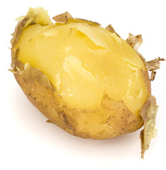 Sticker - one boiled peeled potato isolated on white background cutout