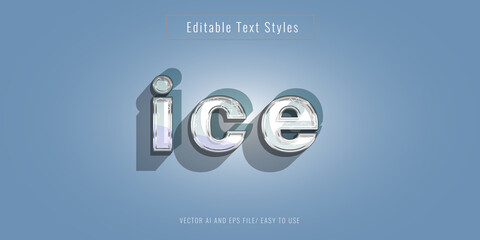 Wall Mural - editable 3d text effect ice