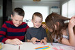 © Gemütlichkeit - kids writing valentine's day cards