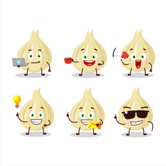 Sticker - New garlic cartoon character with various types of business emoticons