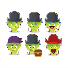 Poster - Cartoon character of lettuge with various pirates emoticons