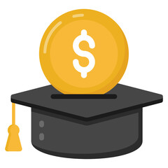 Sticker - 
Icon of education app, mortarboard inside smartphone 

