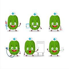 Canvas Print - Doctor profession emoticon with cucamelon cartoon character