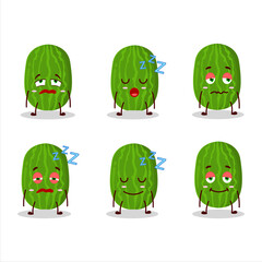 Wall Mural - Cartoon character of cucamelon with sleepy expression