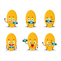 Sticker - Photographer profession emoticon with curuba fruit cartoon character