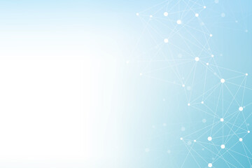 Wall Mural - geometric abstract background with connected line and dots. structure molecule and communication. bi