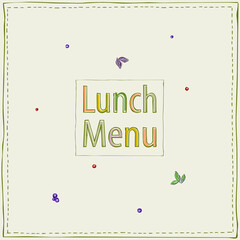 Wall Mural - Lunch menu template, minimal style