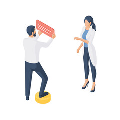 Wall Mural - cartoon scientists working with web service. isometric illustration