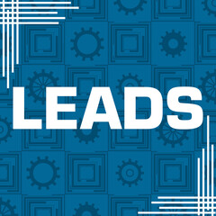 Wall Mural - Leads Blue Gears Texture Square Text 