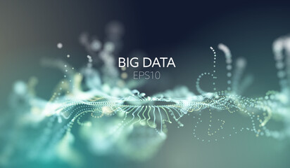 Wall Mural - abstract tech background. sound wave. wave flow. bigdata vector background. sorting data network