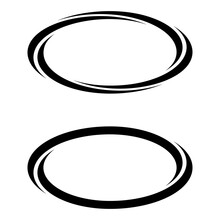 Oval Ellipse Banner Frames, Borders, Vector Hand-drawn Graphics, Oval Markers Text Selection