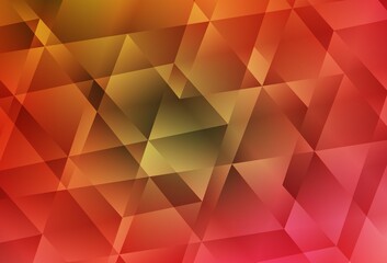 Light Red, Yellow vector abstract polygonal background.