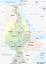 Vector Map Of The Nile River Basin