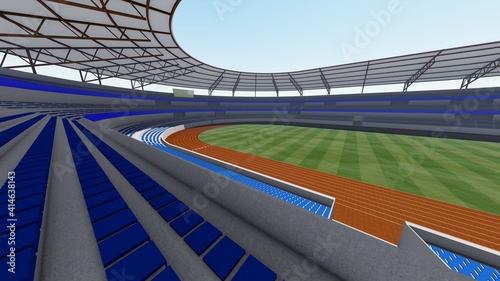 陸上競技場 スタジアム 無観客 イラスト63 Wall Mural Hiro Studio