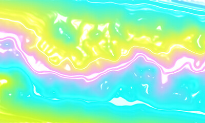 Sticker - Abstract liquid rainbow background. Colorful reflect texture on pastel color.