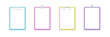 Clipboard icon set. Different paperclip. Empty white paper. Multicolor. Vector illustration, flat design