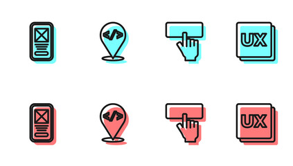 set line keyboard, ui or ux design, front end development and icon. vector.