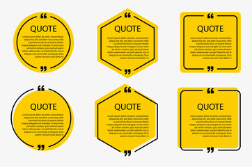 Leinwandbilder - Quote box frame, speech bubbles templates and communication quote frames