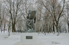 Andrey Rublev Statue In The Winter In Vladimir, Russia