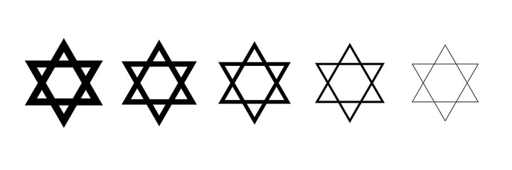 Wall Mural - star of david symbol. jewish israeli religious symbol. judaism sign. vector icon outline illustratio