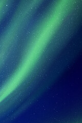 Sticker - Night starry sky and Northern lights. Green aurora borealis