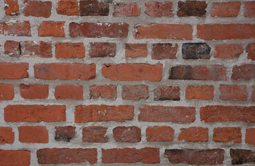 Wall Mural - background with many red bricks 