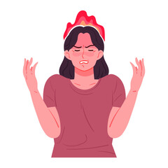 Angry woman. Emotion or psychology concept illustration.