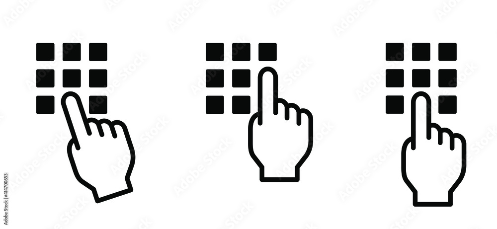 Passcode Buttons Printable Pin code, password. Access security lock, identification unlock Vector ...
