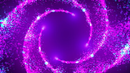 Wall Mural - opening intro flash light, lens flare, rotation particles. 3d rendering