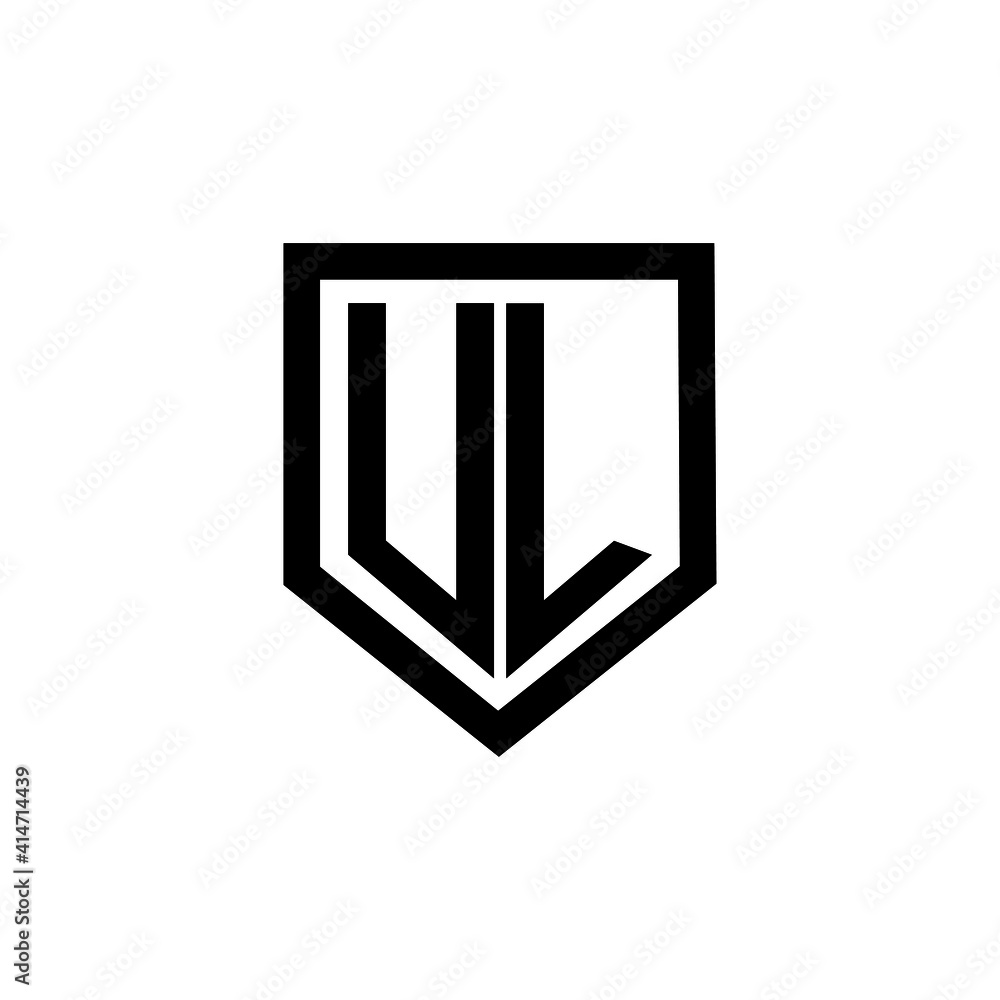 UL letter logo design with white background in illustrator, vector logo modern alphabet font overlap style. calligraphy designs for logo, Poster, Invitation, etc.
 - obrazy, fototapety, plakaty 
