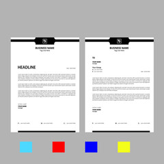 Wall Mural - bstract business style letterhead template design for corporate projects. Print ready, editable, simple, colorful, modern, clean vector illustration letterhead template.