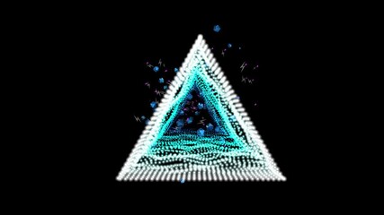 Wall Mural - abstract moving background in the style of a futuristic triangle on the background of flying colorfu