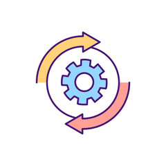 Poster - Changing rules settings RGB color icon. Contract management status changing. Signing agreement documents between countries. Providing services for both sides. Isolated vector illustration