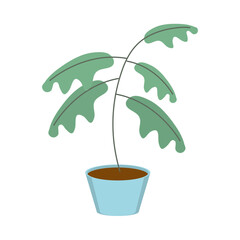 Poster - gardening plant in pot decoration icon on white background