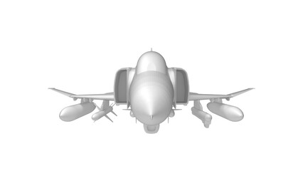  3D rendering of a fighter jet isolated on white background