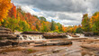 Autumn at Bonanza Falls on the Big Iron River -  near Silver City and Porcupine Mountains Wilderness State Park - Michigan Upper Peninsula