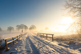 Fototapeta Perspektywa 3d - winter landscape in the morning
