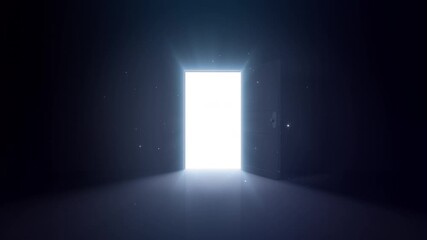 door opening to the brilliant future, way to heaven and success.