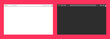 Empty browser template window on transparent background. Blank web page mockup with toolbar. Light and dark mode UI design vector.