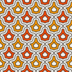 Poster - Interlocking figures tessellation background. Repeated geometric shapes. Ethnic mosaic ornament. Oriental wallpaper